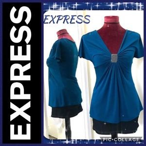 EXPRESS Embellished V-Neck Top